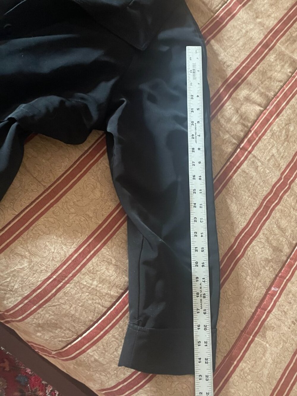 Trench Coat Black Lined Size 10P - Picture 11 of 11
